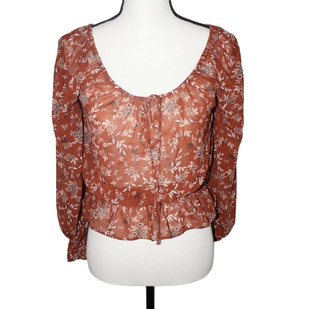 Love Tree Tops Women's Small Floral Boho‎ Long Sleeve Blouse